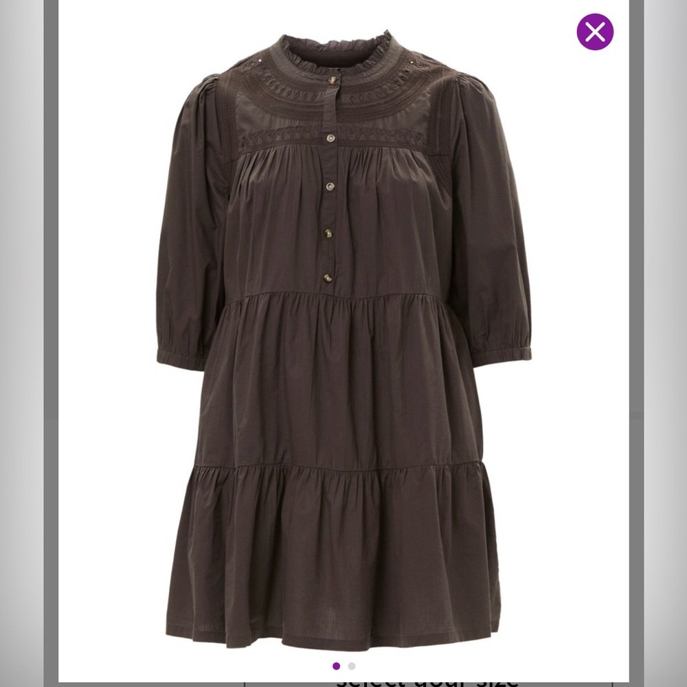 Matilda Jane Midnight Sky Button -Front Tiered Flounce A-line dress